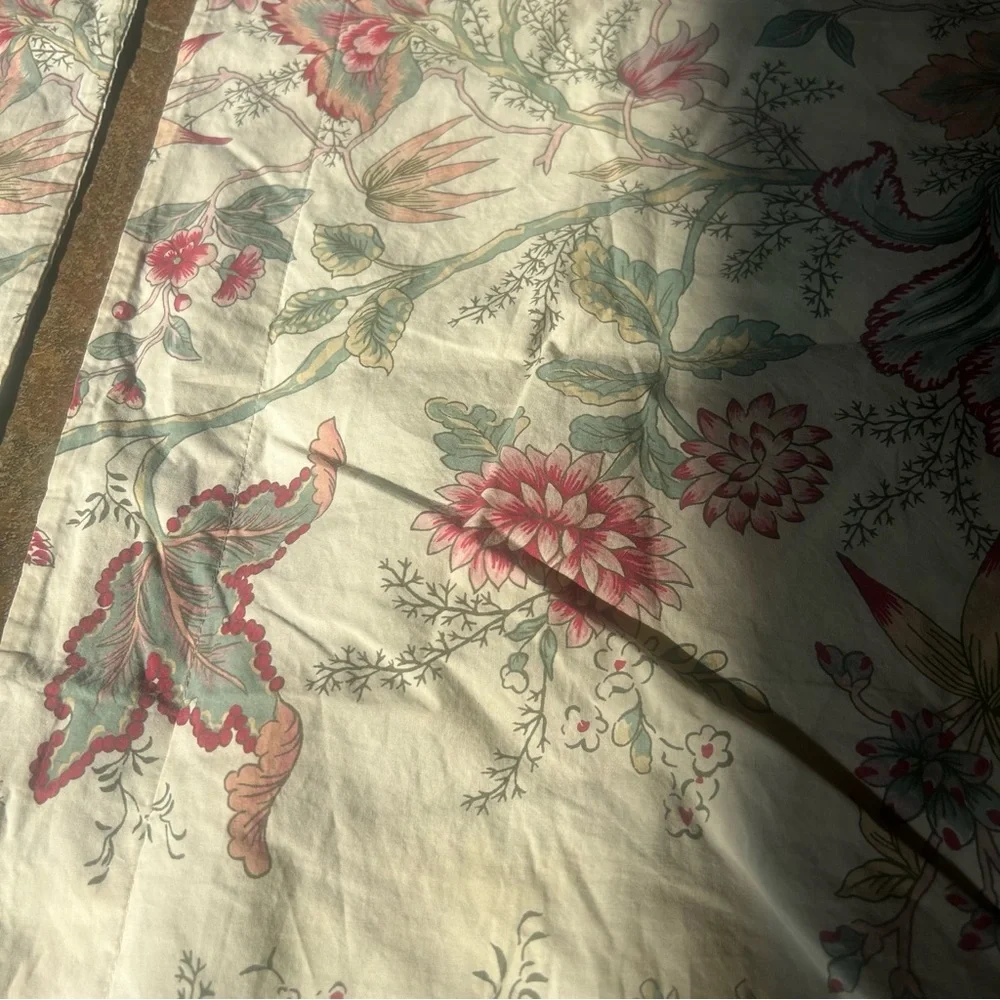 Pottery Barn Floral Patterned Pillow Covers Euro Set 2 Cotton Romantic Boho